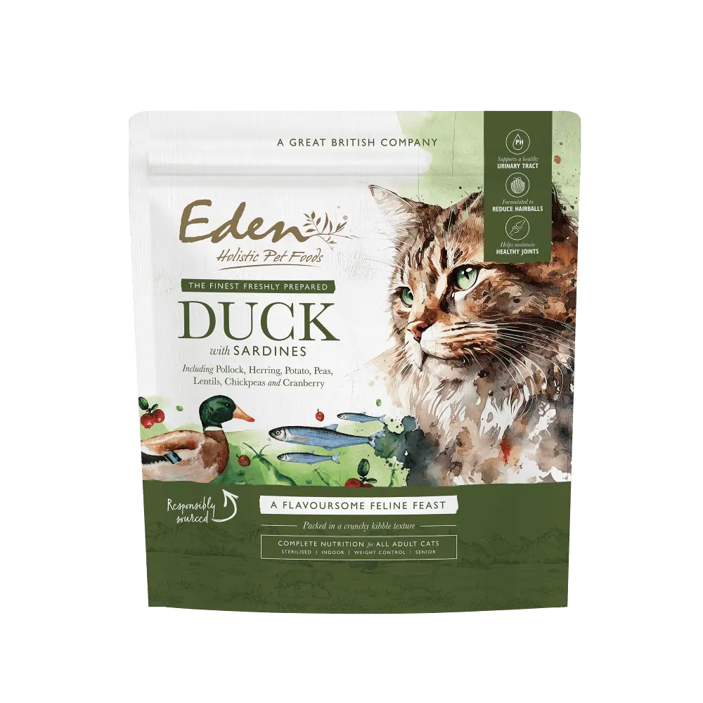 Croquette pour chat, canard et sardine