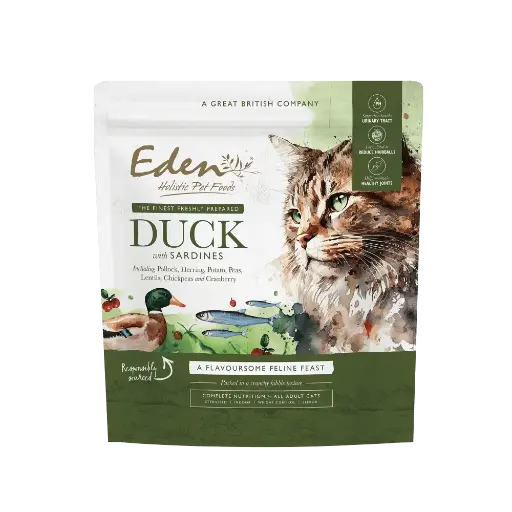 Croquette pour chat, canard et sardine